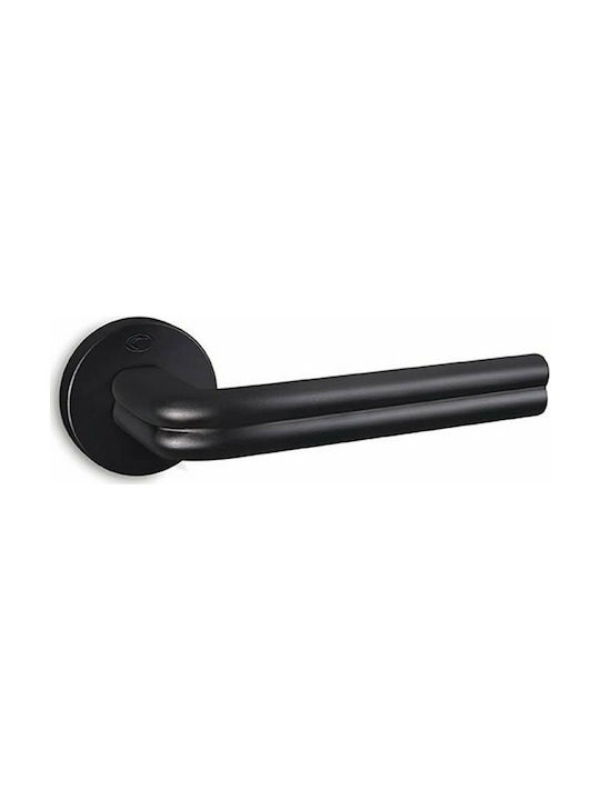 Convex Lever Front Door with Rosette Right 1665 1665roy-r-s19s19 with Rosette Cylinder Black