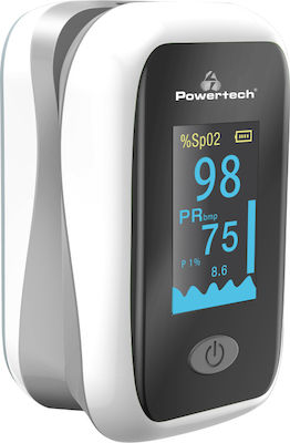 Powertech Fingertip Pulse Oximeter with OLED Display White