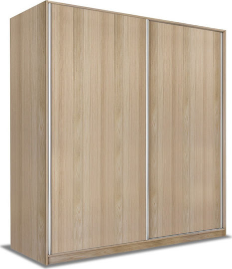 Ușă dublă Dulap de Haine Glisare Latte 182x61x233cm