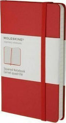 Moleskine Notebook Squared with Elastic Red