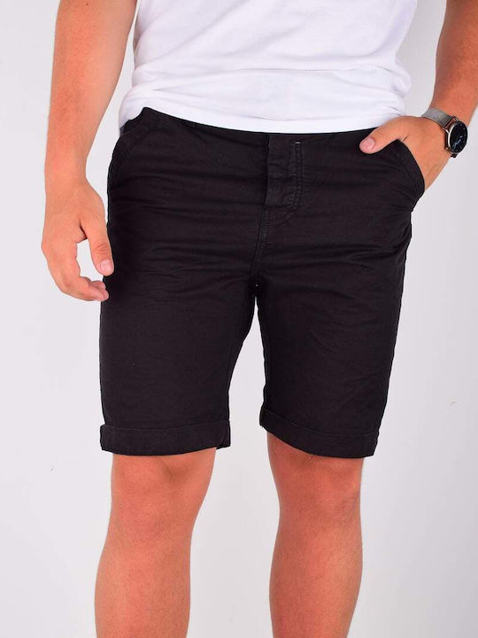 SUBLEVEL SHORTS WITH SIDE POCKETS CHINO BLACK AND BELT 100%COTTON REGULAR LINE H7240Z60786GK.BLACK