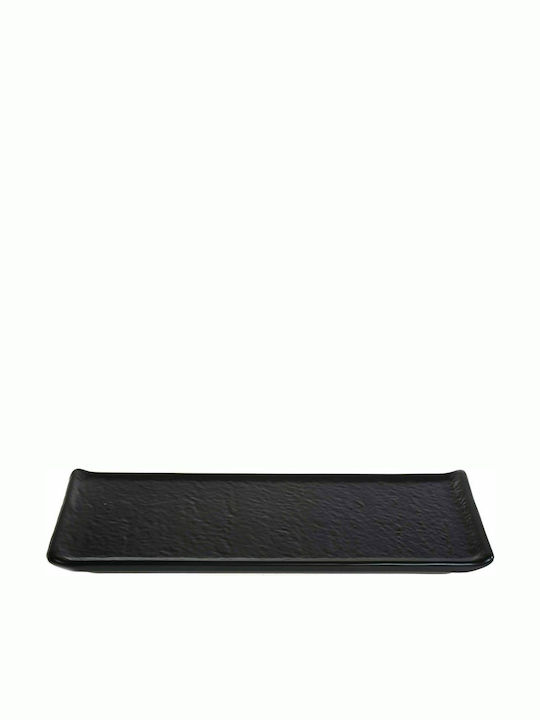 Marva Africa Platou de Servire Dreptunghiular Ceramică Neagră 33.6x12buc 1buc