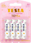 Tesla Batteries Toys+ Pink Αλκαλικές Μπαταρίες AA 1.5V 4τμχ