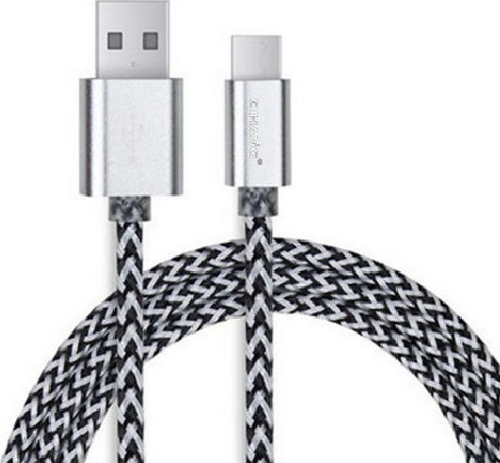 QIHANG Cabluri USB De Tip C C50 Braided USB 2.0 Cablu USB-C Masculin - USB-A Alb 1m