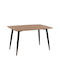 Table Dining Room from Solid Wood & Metal Natural 120x80x74cm