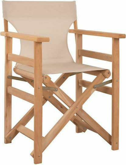 Wooden Director Chair with Cushion Εκρού 57x54x88.5cm