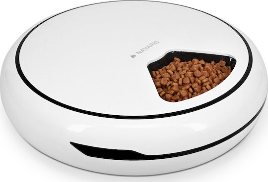 Navaris Automatisch Futterspender aus ABS-Kunststoff für Hund & Katze 1.6lt in Weiß Farbe