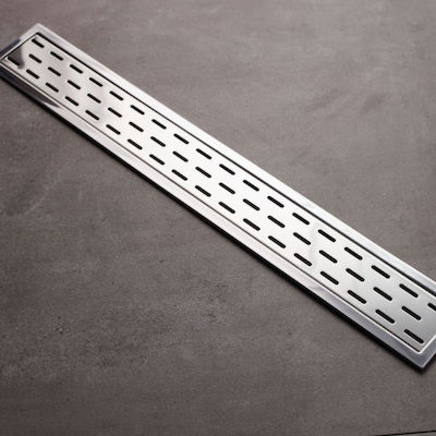 Tema Rain Stainless Steel Channel Floor with Output 50mm and Size 50x6.5cm Silver