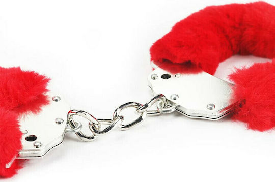 Lovetoy Fetish Pleasure Fluffy Hand Cuffs Χειροπέδες σε Κόκκινο Χρώμα