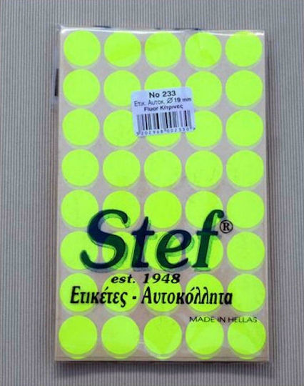 Stef Labels Small Adhesive Labels in Yellow Color 19mm