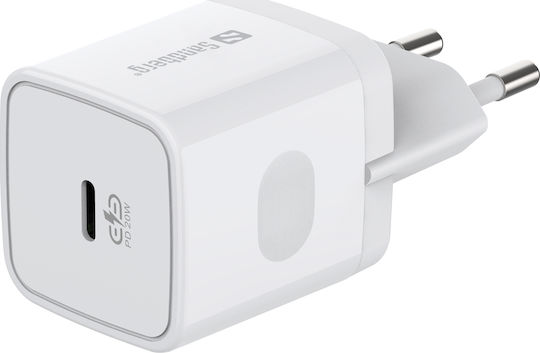 Sandberg Încărcător Fără Cablu cu Port USB-C 20W Livrarea energiei Albς (441-42)