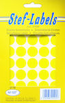 Stef Labels 1600 Αυτοκόλλητες Ετικέτες Στρογγυλές σε Κίτρινο Χρώμα 19mm