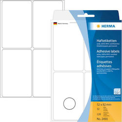 Herma Rectangular Small Adhesive White Label 52x82mm 128pcs