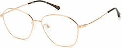 Polaroid Metal Eyeglass Frame Rose Gold PLDD425/G 06J