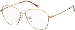 Polaroid Women's Metal Prescription Eyeglass Frame Gold Polaroid Women's Metal Prescription Eyeglass Frame Gold