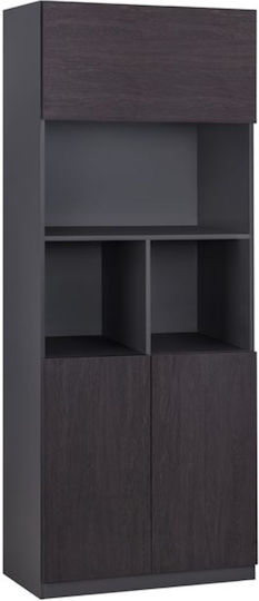 Ντουλάπα Γραφείου Ξύλινη Γκρι / Wenge 80x40x200cm