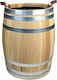 Tesias Pot Barrel Wooden Beige 36.5x36.5x55cm.