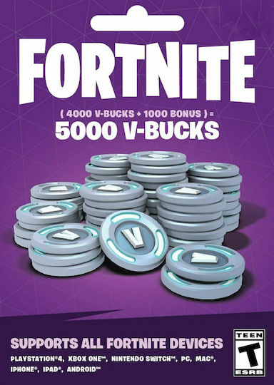 Everything Epic Games Fortnite Προπληρωμένη Κάρτα με 5000 V-Bucks Key για PC