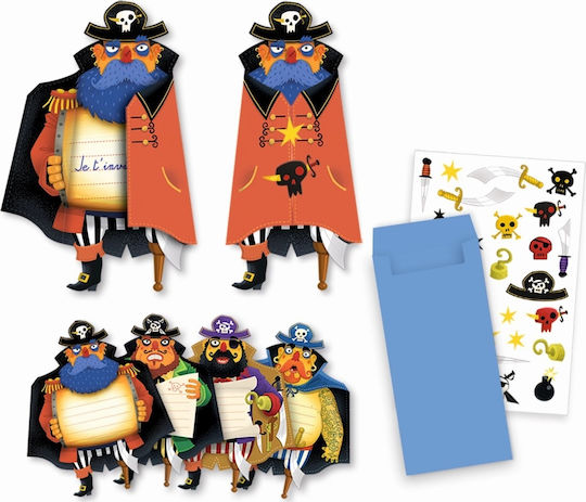 Djeco Einladungen Piraten 8Stück 04784Piratenparty Einladungen 8 Stück