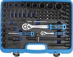 BGS Technic Colecție cu Chei Tubulare Hexagonale Aer Cu Chei Cu Clichet 1\2" & 1\4" 69 Bucăți