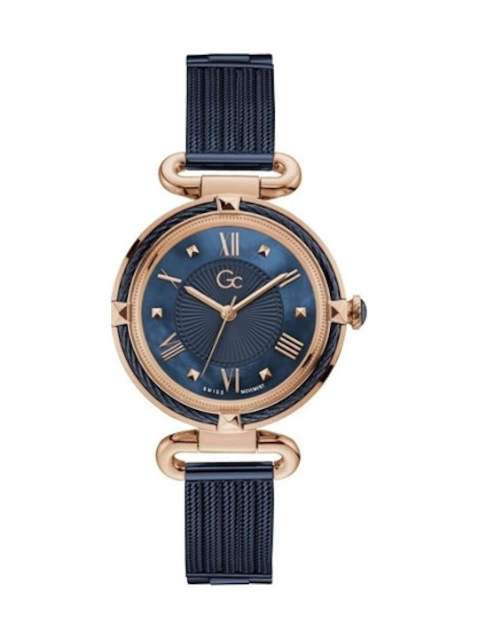 GC Watches Γυναικείο Ρολόι 36mm Μπαταρίας με Navy Μπλε Μεταλλικό Μπρασελέ