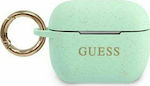 Guess Logo Silicone Case with Keychain Green for Apple AirPods Pro