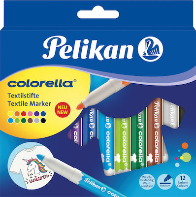 Pelikan Colorella Textile Set de markere Indelebili pentru Material textil 12buc