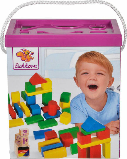 Eichhorn Τουβλάκια Colorful Wooden Blocks για 1+ Έτους 50τμχ