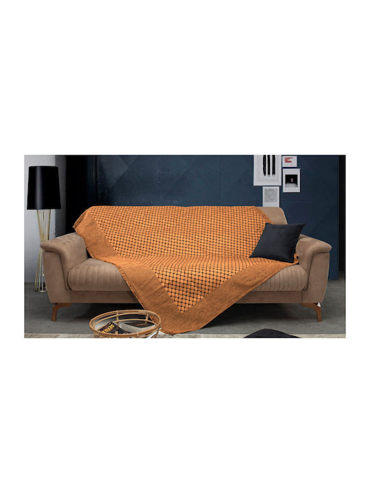 Mc Decor 174 Ριχτάρι Πολυθρόνας Chenille 180x180εκ. Πορτοκαλί