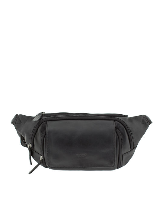 RCM H32 Men s Leather Waist Bag Black Skroutz.eu