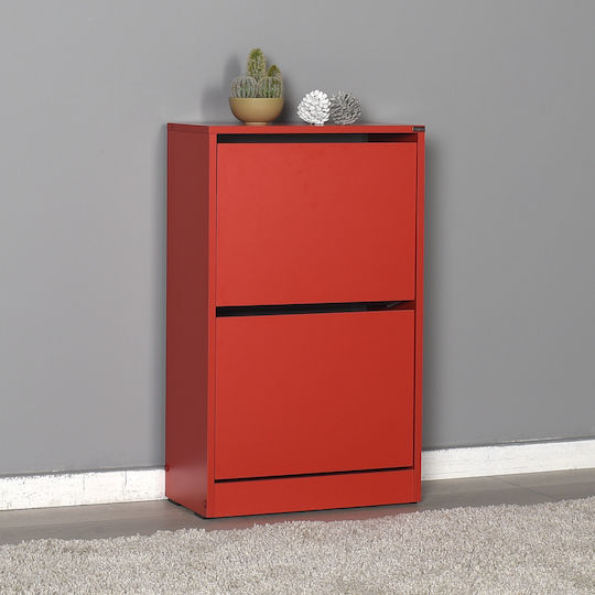 Adore Ξύλινη Schuhorganisatoren Mit 2 Regale Rote 51x26x84cm SHC-320-KK