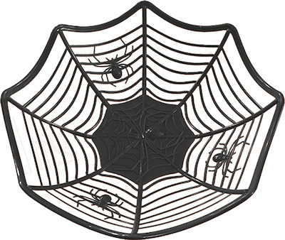 Αποκριάτικο Αξεσουάρ Μπωλιέρα Αράχνη Μαύρη 27x8cm