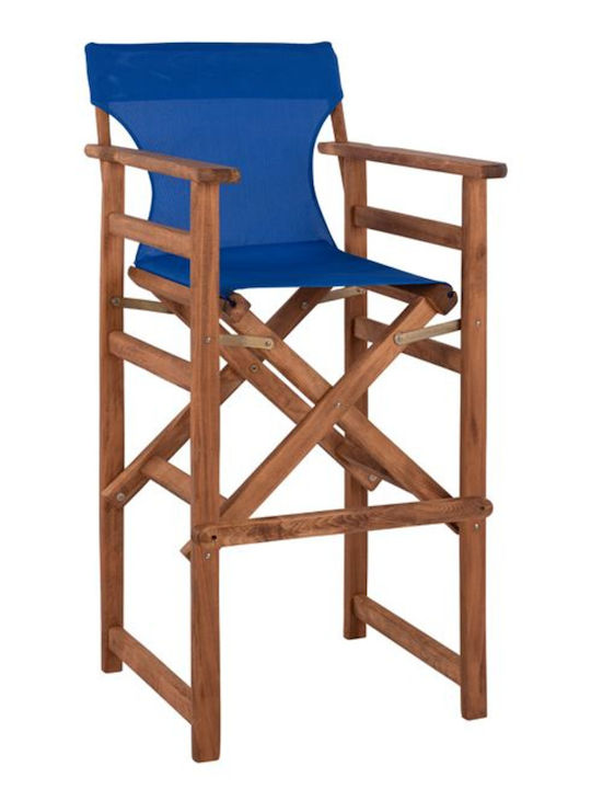 Wooden Stool for Bar Outdoor Μπλε 1pcs 58x58x118cm