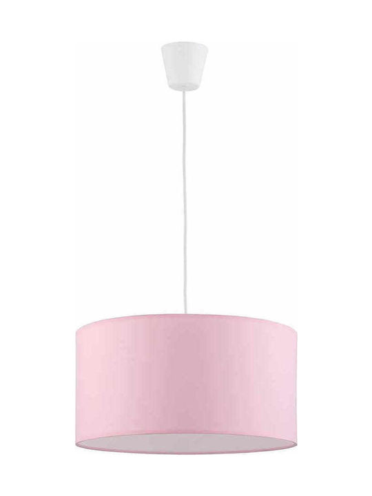TK Lighting Rondo O singură lumină Lumină de tavan pentru copii Agățat din material textil 25W cu suport pentru bec E27 Pink 40cm