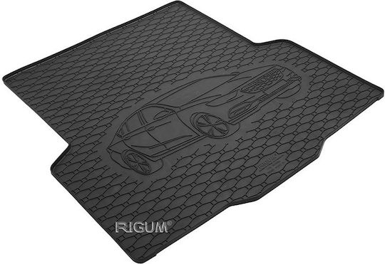 Rigum Kofferraummatten 1Stück aus Gummi für Opel Abzeichen 2017+ Schwarz