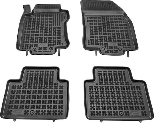 Rezaw Plast Set of Front and Rear Mats 4pcs Tray Type for Renault Koleos Nissan X-Trail 2013-2017 Black