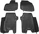 Rezaw Plast Set of Front and Rear Mats 4pcs Tray Type for Honda Jazz 2008-2015 Black