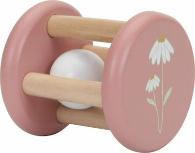 Little Dutch Wooden Rattle Flowers for 3++ Months Pink