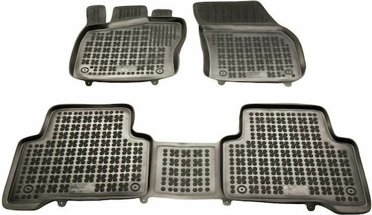 Rezaw Plast Set of Front and Rear Mats 3pcs Tray Type for Volkswagen Touran 2015+ Black