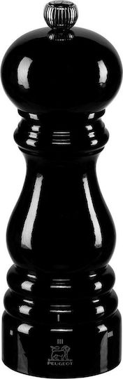 Peugeot Paris Χειροκίνητος Μύλος Πιπεριού Ξύλινος Beech Wood Black Lackered 18cm