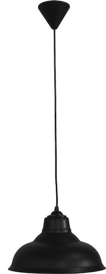 Heronia Public 1L Pendant Light Black Bell with Socket E27 28.5cm