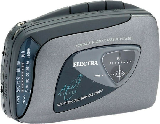 Electra Φορητό Ηχοσύστημα W-308 με Κασετόφωνο / Ραδιόφωνο σε Γκρι Χρώμα