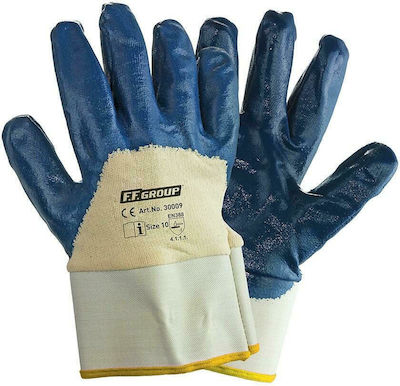 F.F. Group Safety Glofe Nitrile 1.2mm Blue