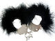 Adrien Lastic Cuffs Metal & Feathers Handschellen in Schwarz Farbe
