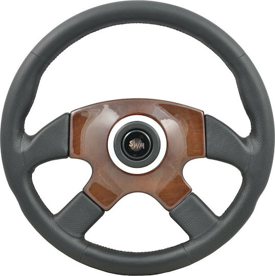 SWM 263 Wooden Car Steering Wheel with 36cm Diameter Brown/Gray