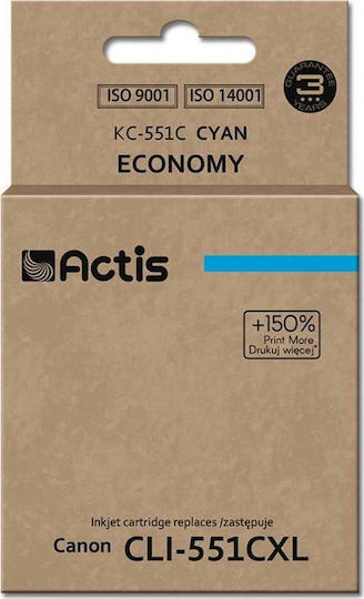 Actis Kompatible Canon Inkjet-Druckertinte CLI-551C 335 Seiten 12 ml Cyan 1 Stück