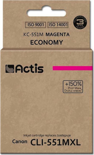 Actis Συμβατό Μελάνι Εκτυπωτή InkJet Canon CLI-551MXL 320 Σελίδων 12ml Ματζέντα 1τμχ