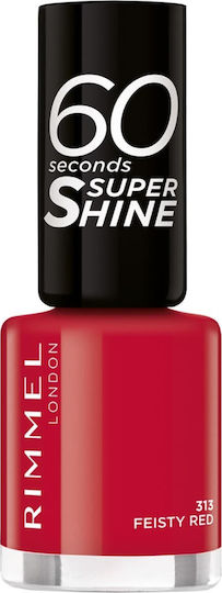 Rimmel 60 Seconds Super Shine Polish Лак за Нокти Дълготраен Бързо съхнещо 313 Избухлив 8мл