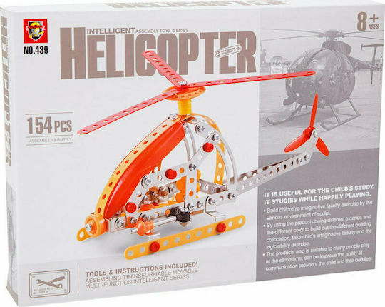 Joc de construcție din metal Elicopter 154 buc pentru copii de 8++ ani