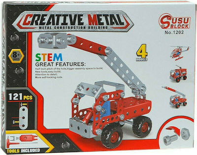 Metal Construction Toy Πυροσβεστική 120τμχ Kid 8++ years